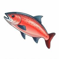 Salmon 2d cartoon vector illustration on white background photo