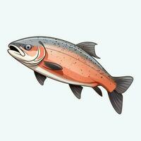 Salmon 2d cartoon vector illustration on white background photo