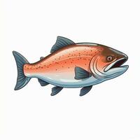 Salmon 2d cartoon vector illustration on white background photo