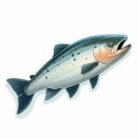 Salmon 2d cartoon vector illustration on white background photo