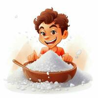 Salt 2d cartoon vector illustration on white background hi photo