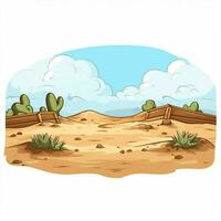 Sandbox 2d cartoon vector illustration on white background photo