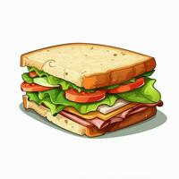 Sandwich 2d cartoon vector illustration on white backgroun photo