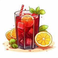 Sangria 2d cartoon vector illustration on white background photo