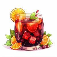 Sangria 2d cartoon vector illustration on white background photo