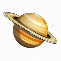 Saturn 2d cartoon vector illustration on white background photo