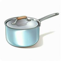 Saucepan 2d cartoon illustraton on white background high q photo