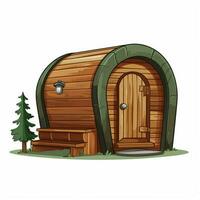 Sauna 2d cartoon vector illustration on white background h photo