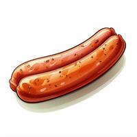 Sausage 2d cartoon vector illustration on white background photo