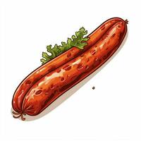 Sausage 2d cartoon vector illustration on white background photo