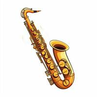 saxofón 2d dibujos animados vector ilustración en blanco backgrou foto
