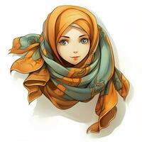 Scarf 2d cartoon illustraton on white background high qual photo