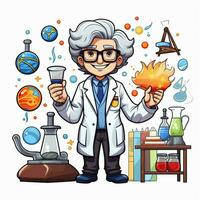 Science 2d cartoon vector illustration on white background photo