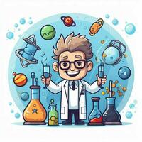 Science 2d cartoon vector illustration on white background photo