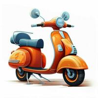 Scooter 2d cartoon illustraton on white background high qu photo