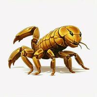 Scorpion 2d cartoon vector illustration on white backgroun photo