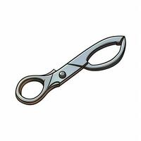 Scissors 2d cartoon vector illustration on white backgroun photo