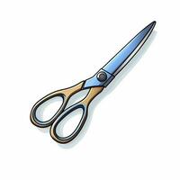 Scissors 2d cartoon vector illustration on white backgroun photo