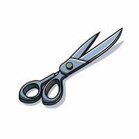 Scissors 2d cartoon vector illustration on white backgroun photo