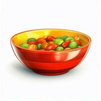 Serving Bowl 2d cartoon illustraton on white background hi photo