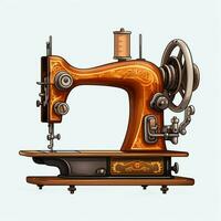 Sewing machine 2d cartoon illustraton on white background photo