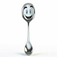 Serving Spoon 2d cartoon illustraton on white background h photo