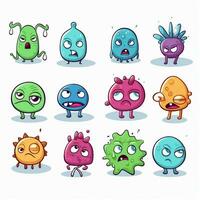 Sick Faces Emojis 2d cartoon vector illustration on white photo