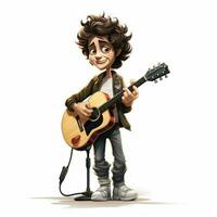 Singer 2d cartoon illustraton on white background high qua photo