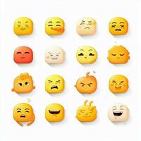 Sleepy Faces Emojis 2d cartoon vector illustration on whit photo