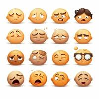 Sleepy Faces Emojis 2d cartoon vector illustration on whit photo