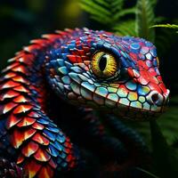 Slithering reptile with vibrant scales photo