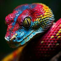 Slithering reptile with vibrant scales photo