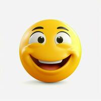 Slightly Smiling Face emoji on white background high quali photo