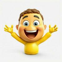 sonriente cara con abierto manos emoji en blanco antecedentes hig foto