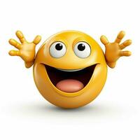 Smiling Face with Open Hands emoji on white background hig photo