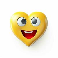 Smiling Face with Heart-Eyes emoji on white background hig photo