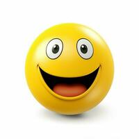 Smiling Face with Smiling Eyes emoji on white background h photo