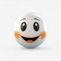 sonriendo cara emoji en blanco antecedentes alto calidad 4k hd foto