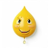 Smiling Face with Tear emoji on white background high qual photo