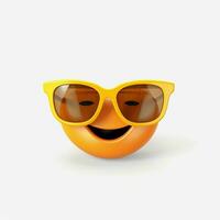 sonriente cara con Gafas de sol emoji en blanco antecedentes hig foto