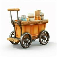 Soap-box cart 2d cartoon illustraton on white background h photo