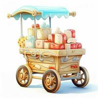 Soap-box cart 2d cartoon illustraton on white background h photo