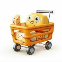 Soap-box cart 2d cartoon illustraton on white background h photo