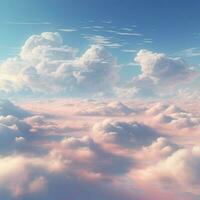 Soft dreamy clouds floating across the sky photo