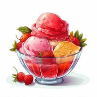 Sorbet 2d vector illustration cartoon in white background photo