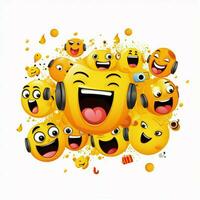 Sound Emojis 2d cartoon vector illustration on white backg photo