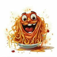 Spaghetti 2d vector illustration cartoon in white backgrou photo