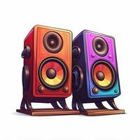 Speakers 2d cartoon illustraton on white background high q photo