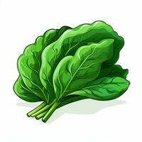 Spinach 2d vector illustration cartoon in white background photo