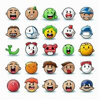 Sport Emojis 2d cartoon vector illustration on white backg photo